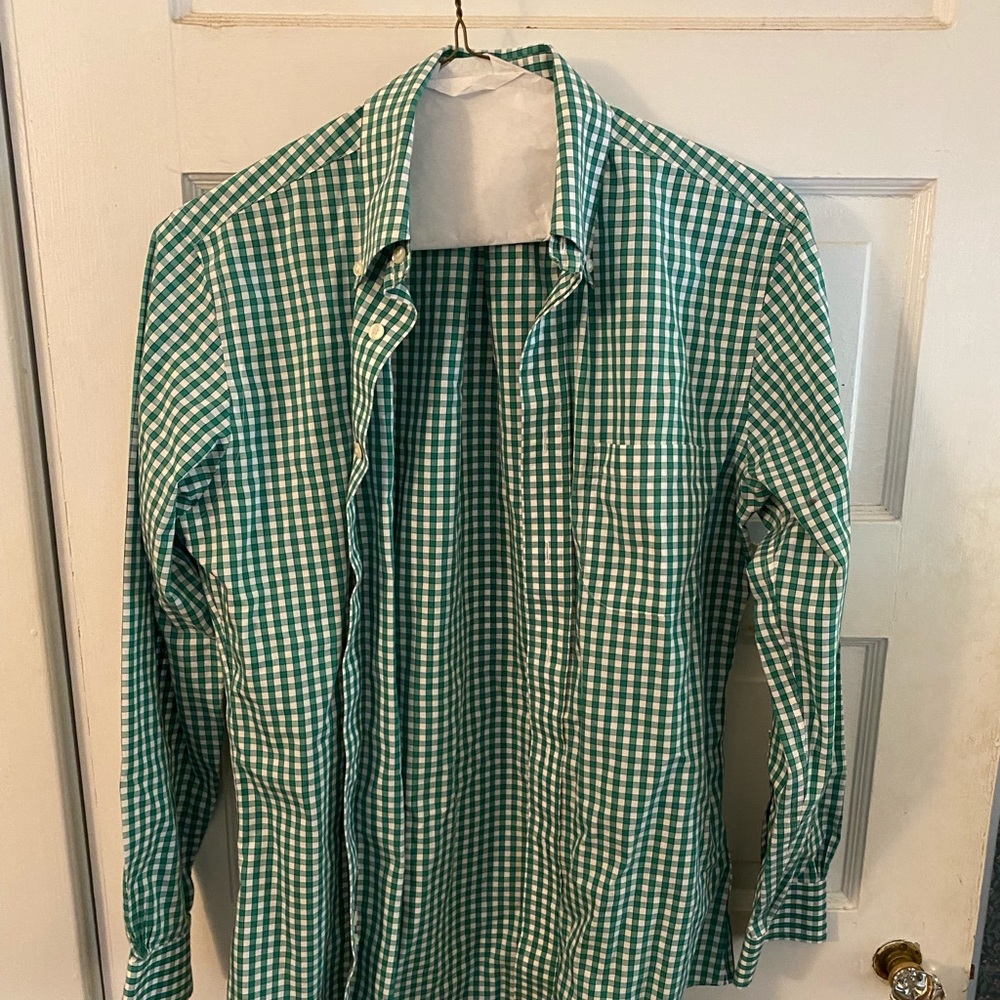 Brooks Brothers Green Gingham Button-down